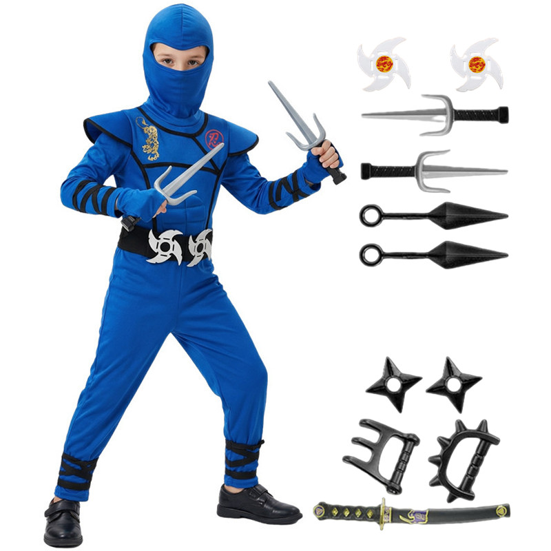 Party Games Girls - Disfraz de Ninja negro y azul