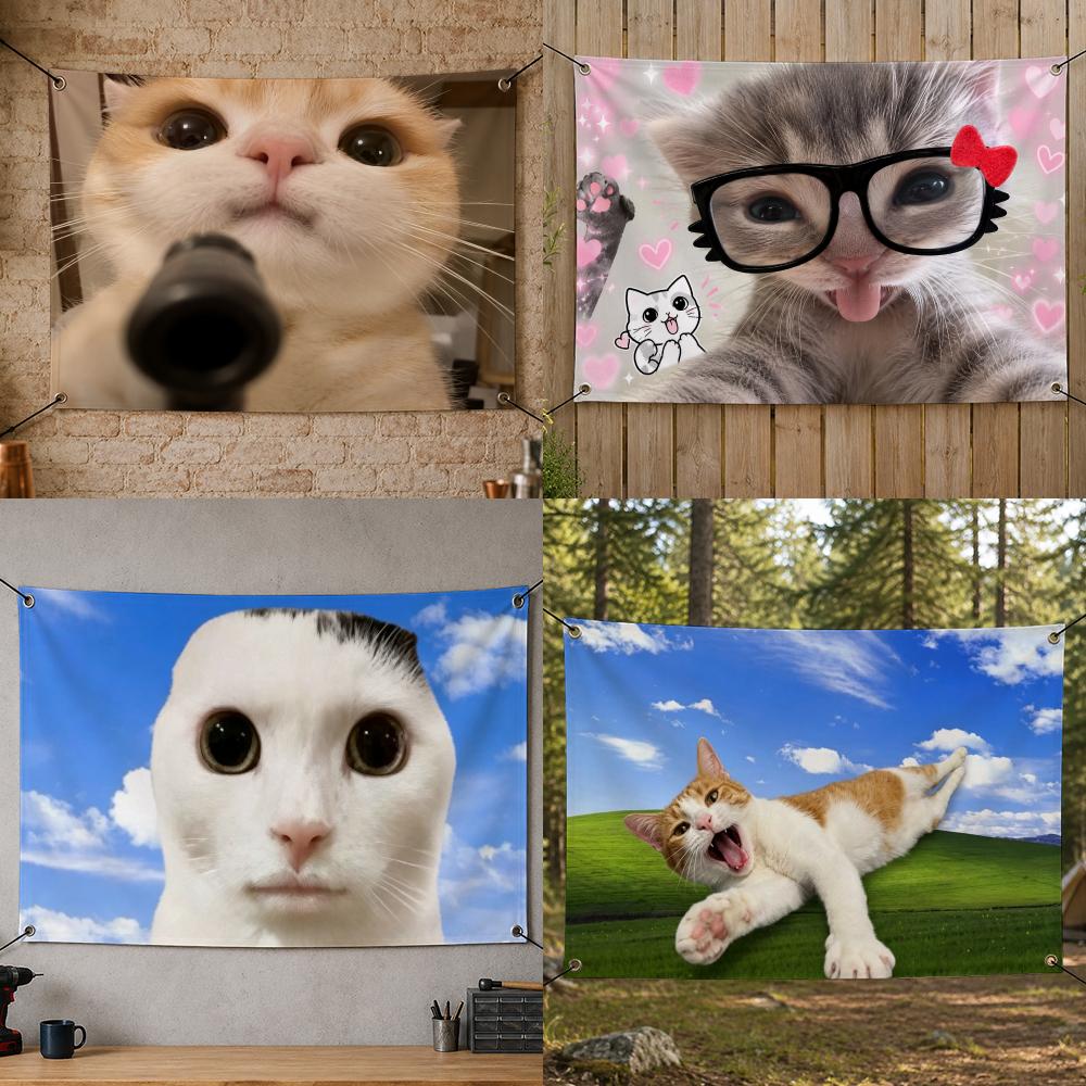 Party Games Popular - Banderas de Meme de Gato Estúpido