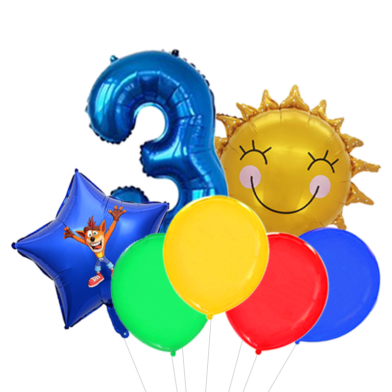 Globos de foil de Crash Bandic - Party Games Popular reseña y precio